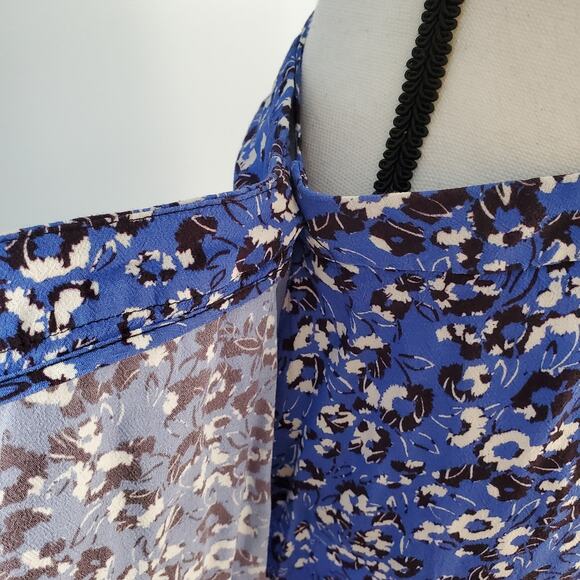 Zara Blue Mini Floral Wrap Skirt L - Picture 5 of 8